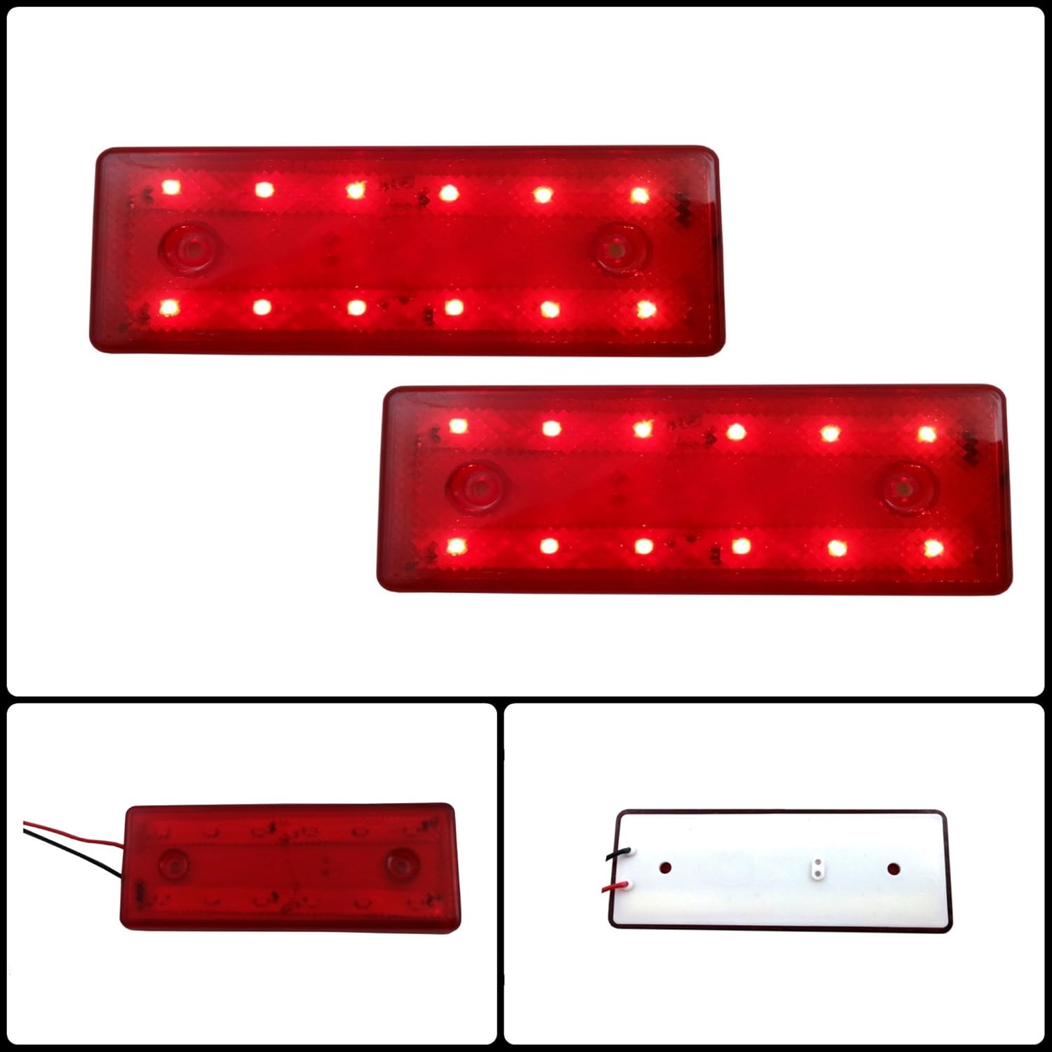 2 X 24 VOLT RED SIDE MARKER LIGHT OUTLINE LAMP TRUCK LORRY LGV HGV BUS