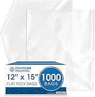 Vista 8 de Spartan Industrial - 40,6 cm X 50,8 cm (500 unidades) Bolsas de polietileno transparentes planas de 1,1 mil de extremo abierto - Para probar masa