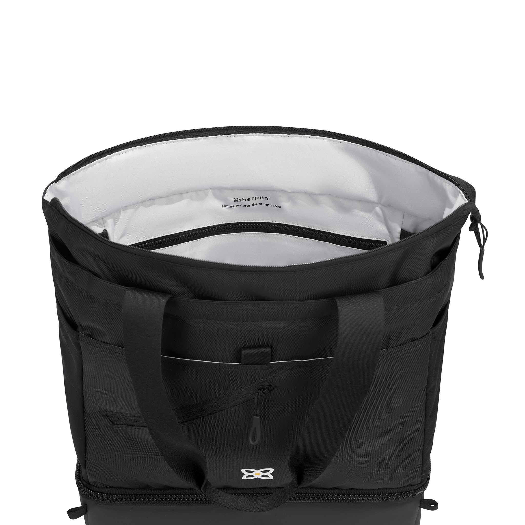 Sherpani Terra, zaino termico convertibile da donna, borsa tote bag, accessori con scomparto isolato portatile per pranzo, spiaggia, piscina, campeggio, lavoro, viaggi, vacanze estive (Raven)