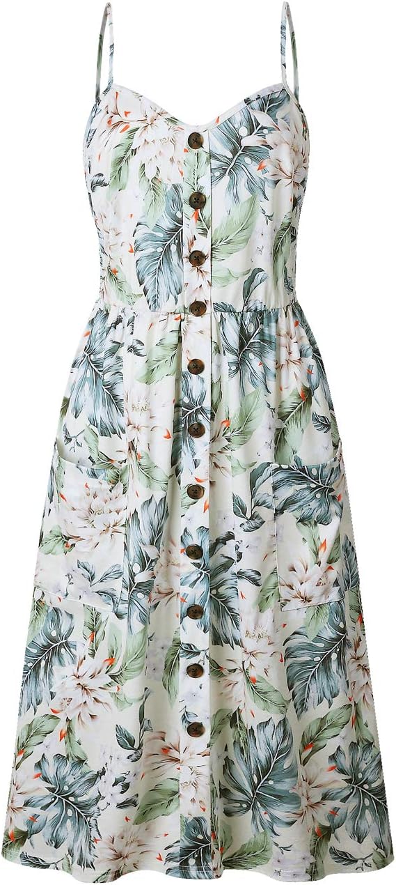 Women Spaghetti Strap Dress Summer - 90s Dress Summer Holiday Bohemian Dresses Floral Printed Midi Dress Light Yellow Pineapple 3XL