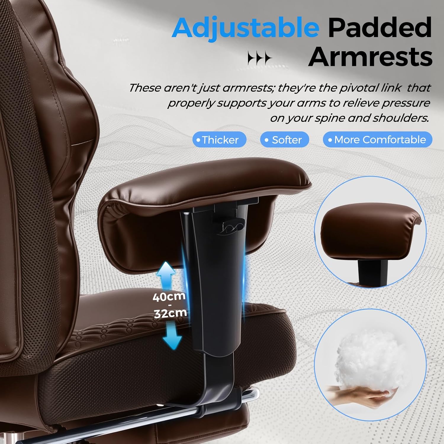 Ampia sedia da gaming con molla tascabile ergonomica - Sedia gaming - Immagine 8
