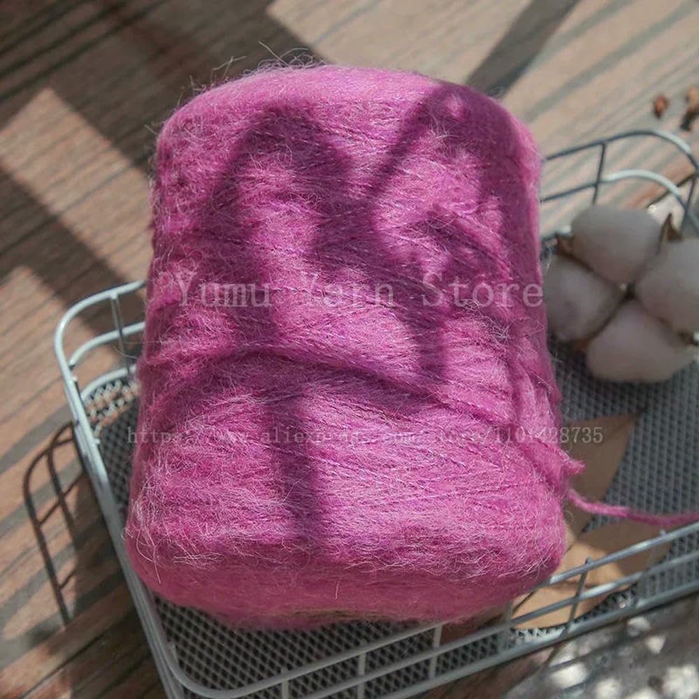 Filato di Lana Super Morbido e Lungo da 500 g, Filato di Lana Mohair per Maglieria a Mano, Filato per Uncinetto, Maglione Super Morbido per Neonati, Sciarpa