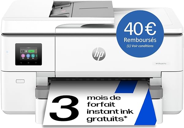 HP OfficeJet Pro 9720e, 53N95B, Imprimante Multifonction, 3 Mois de Forfait Instant Ink Gratuit, à Jet d'encre, A4, Couleur, Recto Verso Automatique, 22 ppm, Wi-FI, Smart, Grise
