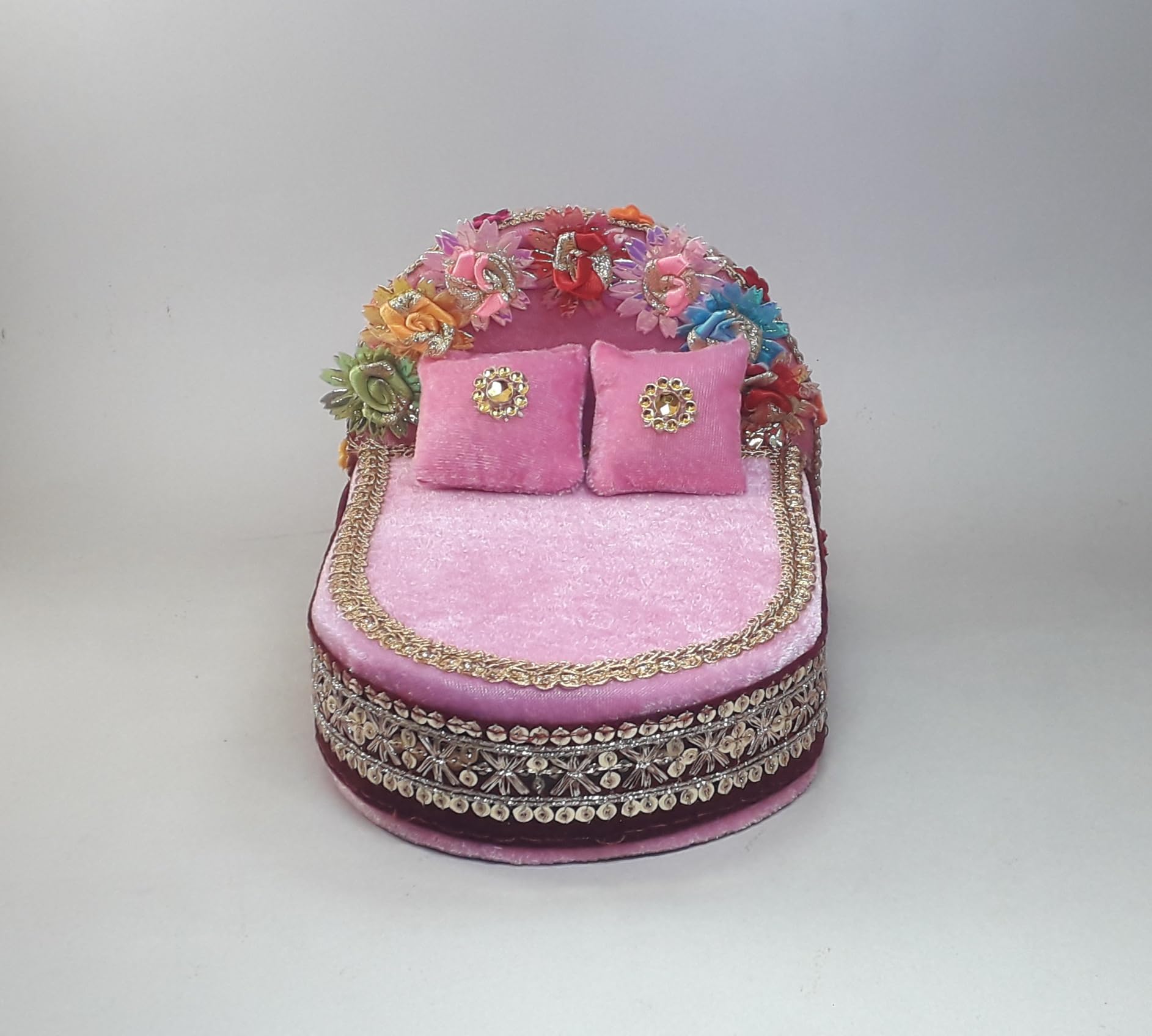 Home Craft Wood Rd Handicraft Thakur Ji Bed/Laddu Gopal Ji Bed/Khatu Shyam Ji Bed Usable 0 To 3 No, Multicolor-image-8