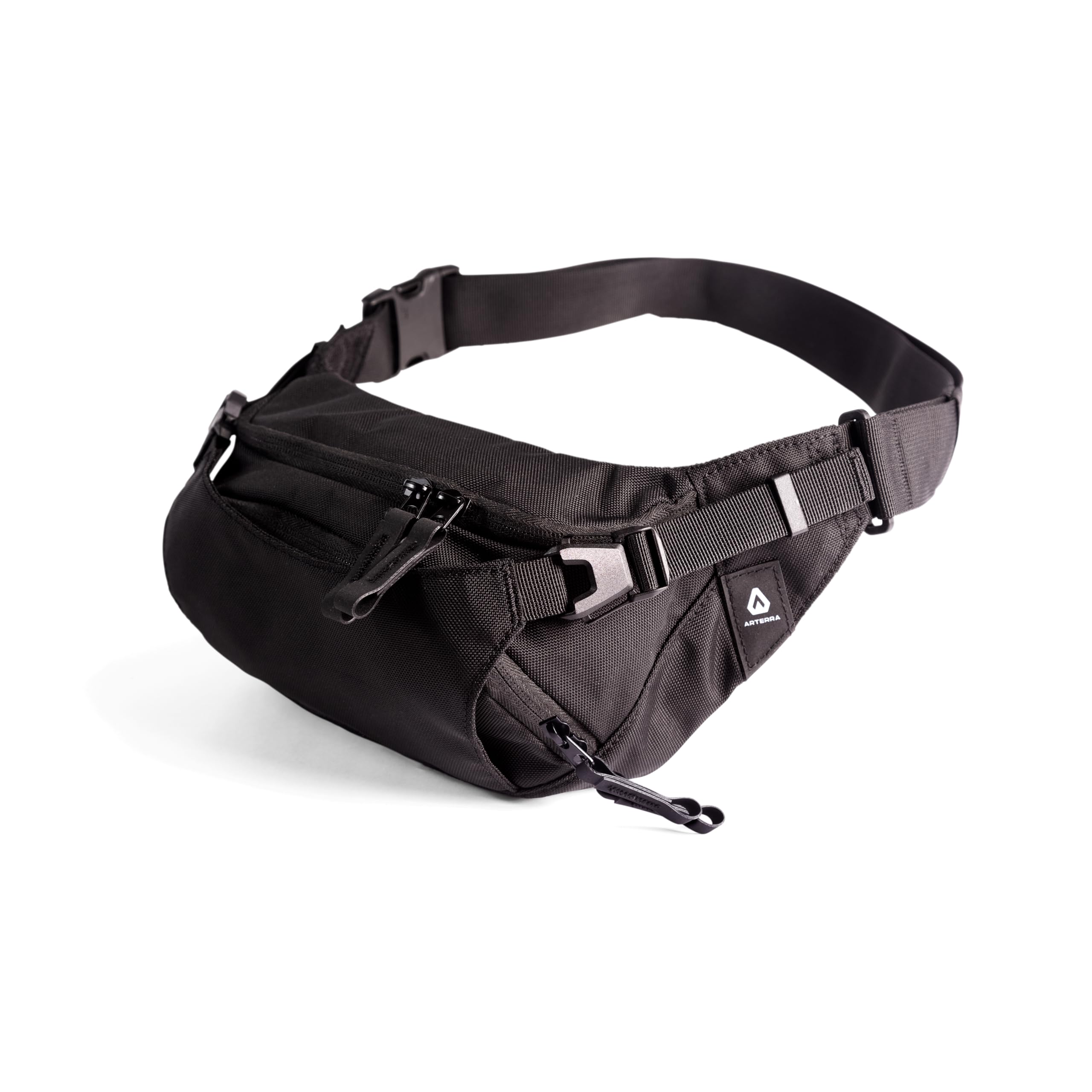 ARTERRA Falcon2L Bauchtasche – 2 Liter Sling Hip Bag mit verstellbarer Erweiterung, kompakt, leicht, für den täglichen Gebrauch, Outdoor, Hundespaziergänge, Wandern, Obsidian Black, Einheitsgröße, Hip