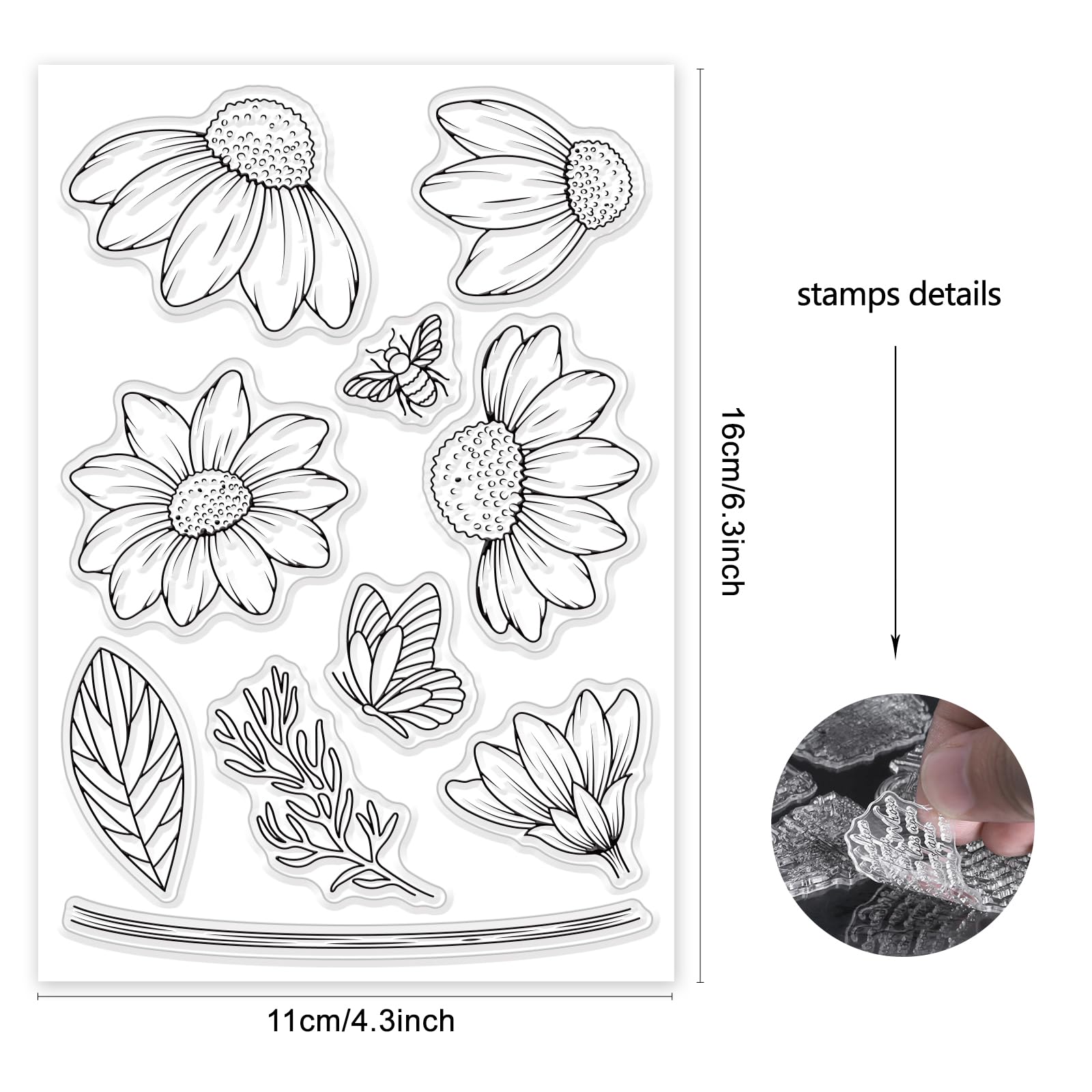 Arbuya Leaves Background Decorative Clear Stamps Flowers Silicone Clear Stamp Seals For Card Making DIY Scrapbooking Journal Album Decoration