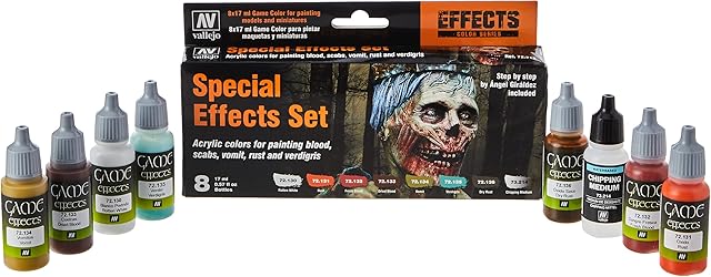 Acrylicos Vallejo VJ72213 "Game Color" Special Effects Set, 17 ml (Pack of 8)
