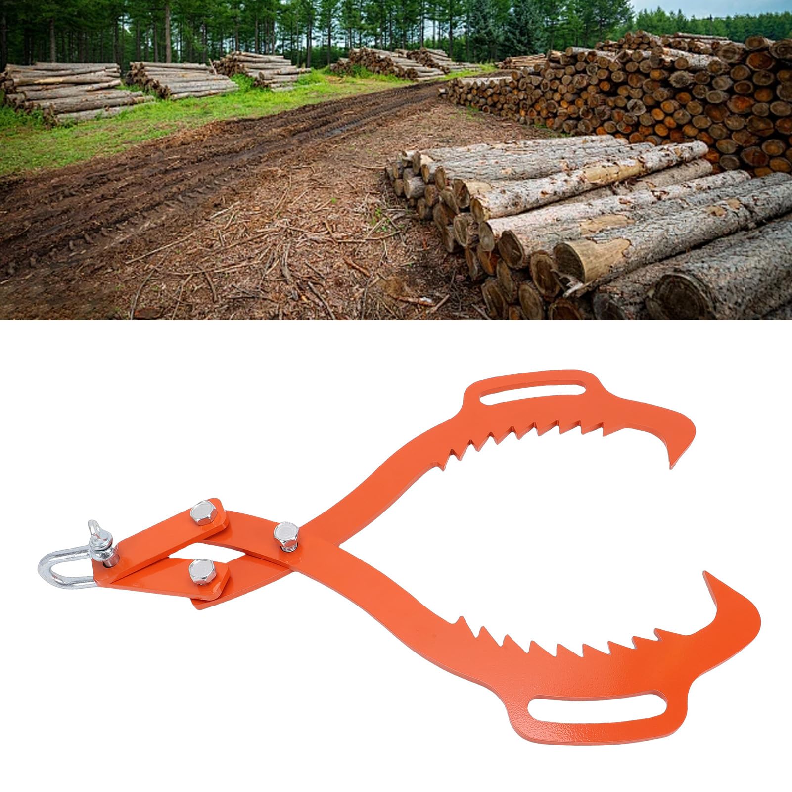 Rosvola Pinzas para Troncos de 25 Pulgadas Pinzas para Levantar Troncos Gancho de Garra para Madera Acero Al Carbono Resistente con Garras Dentadas para Construcción de Ganadería Forestal