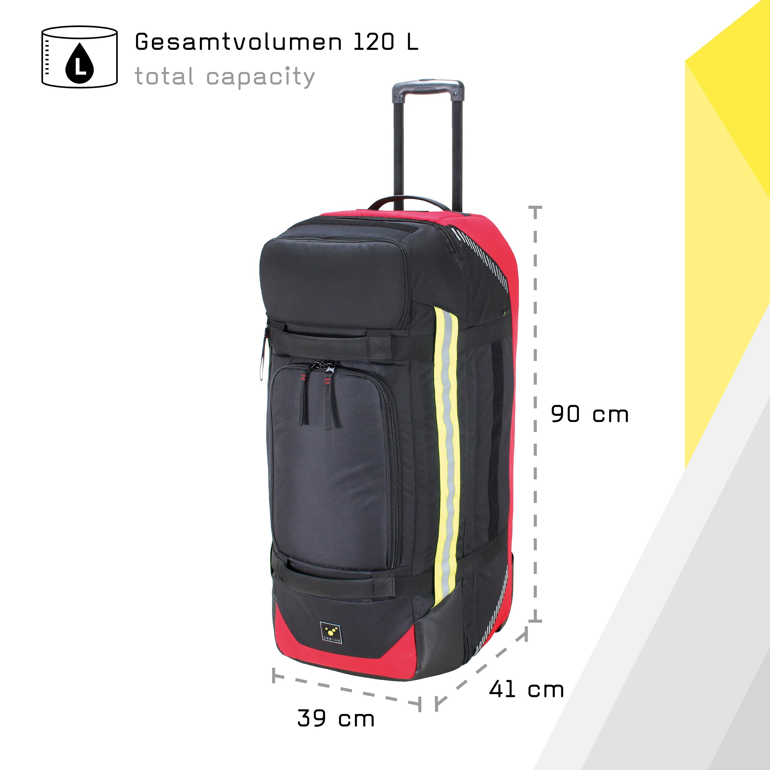 tee-uu JUMBOBAG Trolleytasche (inkl. 2 Reflexstreifen Rettungsdienst)
