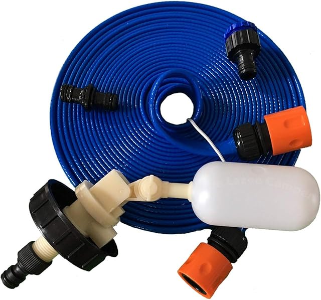 Suitable for Waterhog 51 Litre Streetwise Mains Water Adaptor Ball Valve Kit with Space Saving 10 mtr FLAT Food Grade Hose by Care-avan & FREE POSTAGE