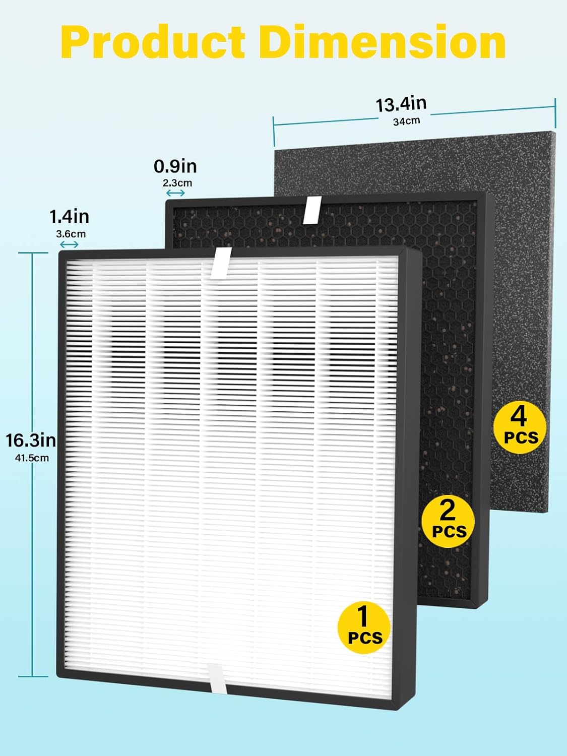 3000 Replacement Filter Compatible with Air Doctor 3000 Air Purifier, 1 Premium Filter + 2 Activated Carbon Filters + 4 Pre-Filters,𝐈𝐧𝐜𝐨𝐦𝐩𝐚𝐭𝐢𝐛𝐥𝐞 𝐰𝐢𝐭𝐡 𝐀𝐃𝟑𝟓𝟎𝟎