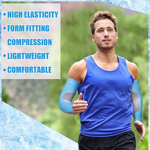 Miniatura 4 de 4 pares de mangas para cubrir brazos para hombres, mangas de brazo para hombres, protección solar UV, mangas de brazo, mangas deportivas para