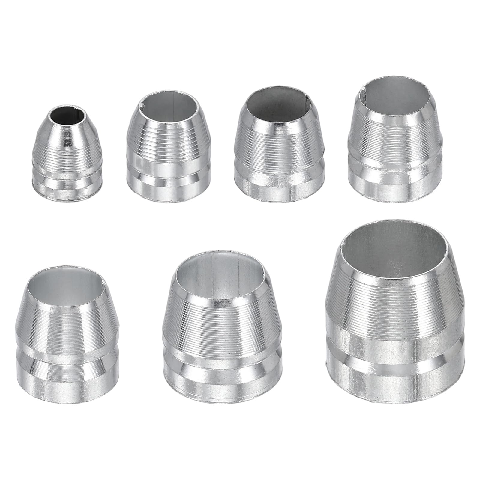 sourcing map 7pcs Round Axe Handle Wedge Kit 8/10/12/14/16/18/20mm Bright Safety Metal Handle Wedges Hammer for Axe Claw Hammer Sledge, Silver