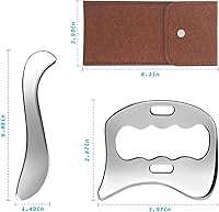 Vista 6 de 2-in-1 Stainless Steel Gua Sha Muscle Scraper Tool, Myofascial Scraping Tools for Physical Therapy, Lymphatic Drainage Massager, Soft Tissue Massage