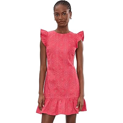 Платье CeCe Denim Flutter Sleeve Ruffle Hem Mini Dress