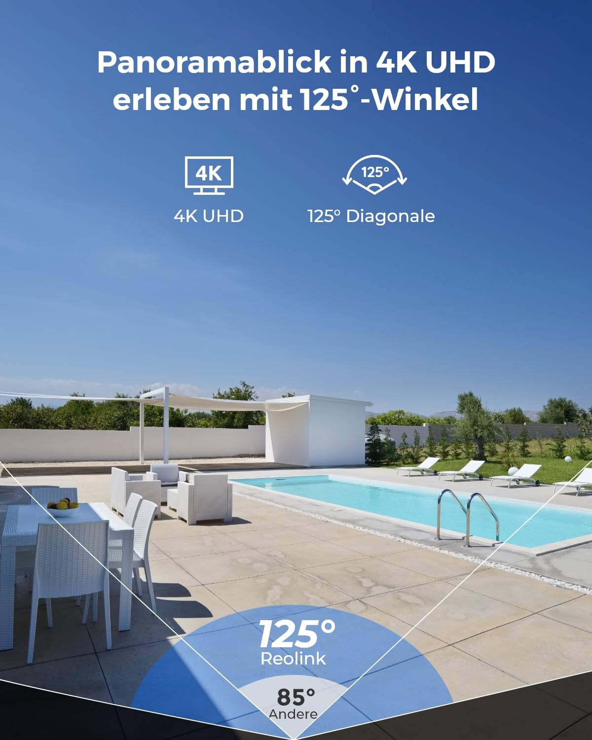 Reolink 4K 8-Kanal Dome PoE Überwachungskamera Set Aussen mit IK10 Vandalismusschutz, Farbnachtsicht, Integrierter 2TB HDD, Intelligenter Personen-/Fahrzeug-/Tieralarme, 2-Wege-Audio, IP67, RLK8-800V4