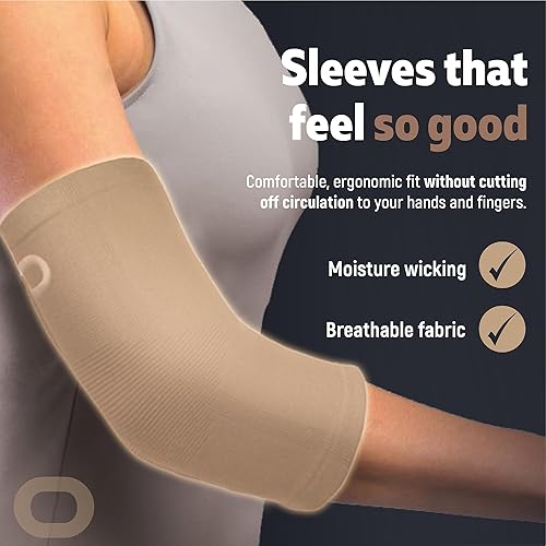 Miniatura 5 de Codera de compresión (1 par) - Coderas de apoyo instantáneo para brazo para tendinitis, artritis, bursitis, golfistas y coderas de tenis