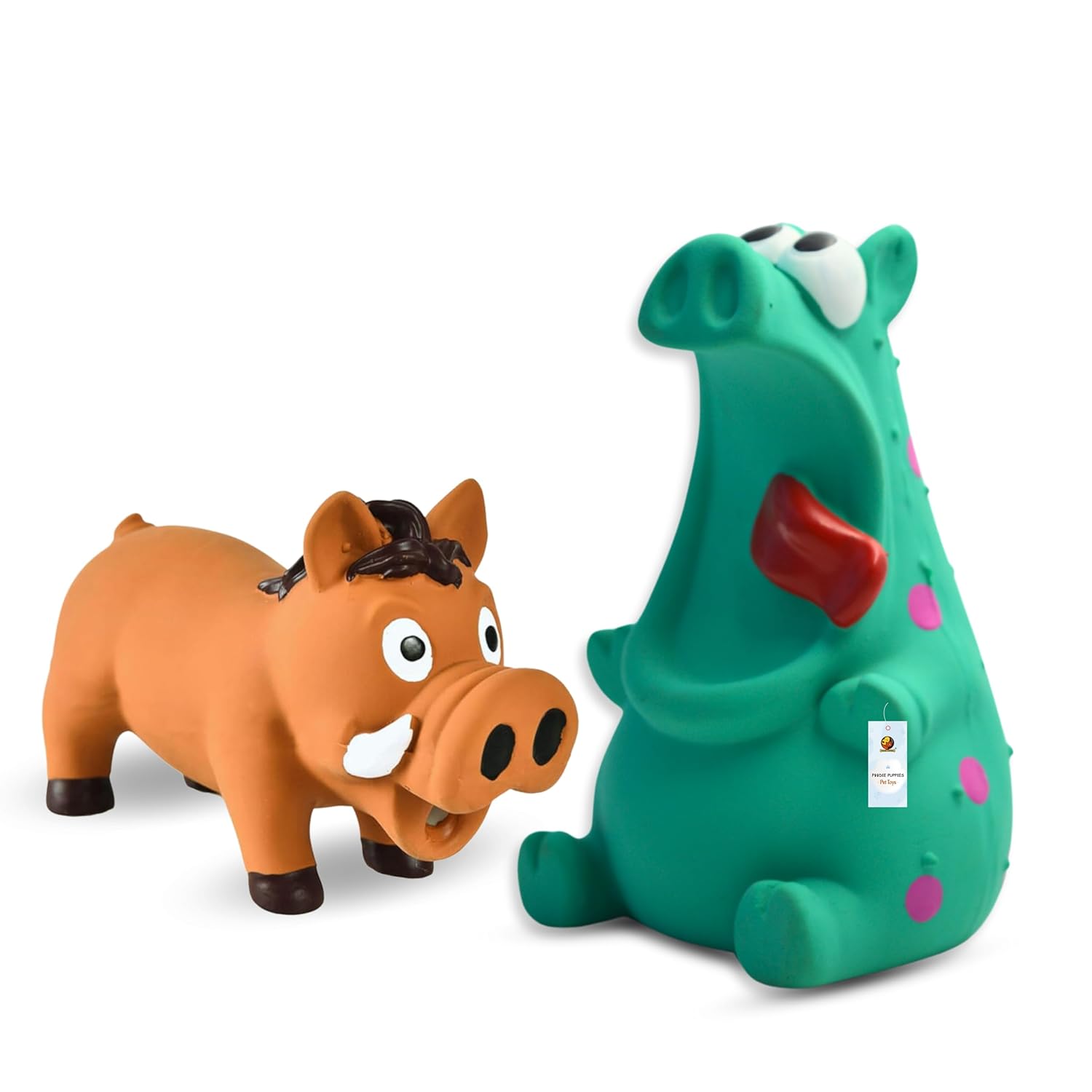 Foodie Puppies 2-in-1 Combo of Latex Dog Squeaky Toy (Brown Warthog and Piggy Monster) | Durable Interactive Toy for Teething, Fetching, Chewing and Playing | for Small Dogs and Puppies Foodie Puppies 2-in-1 Combo of Latex Dog Squeaky Toy (Brown Warthog and Piggy Monster) | Durable Interactive Toy for Teething, Fetching, Chewing and Playing | for Small Dogs and Puppies