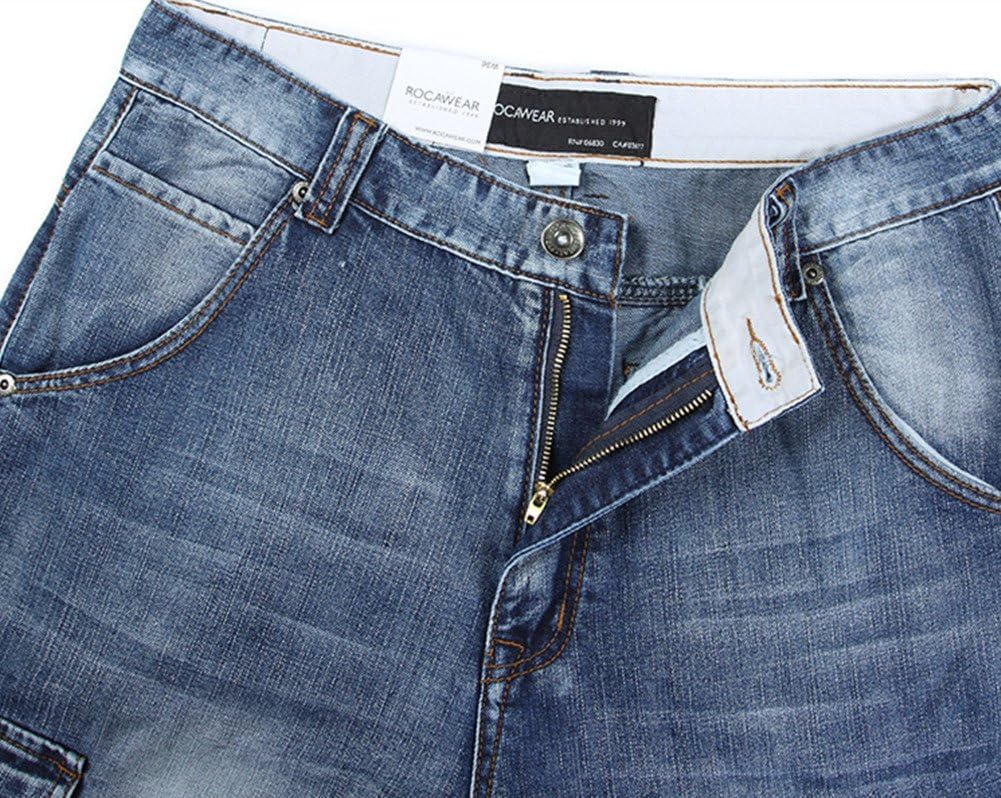 Men's Light Denim Cargo Short Vintage Jeans