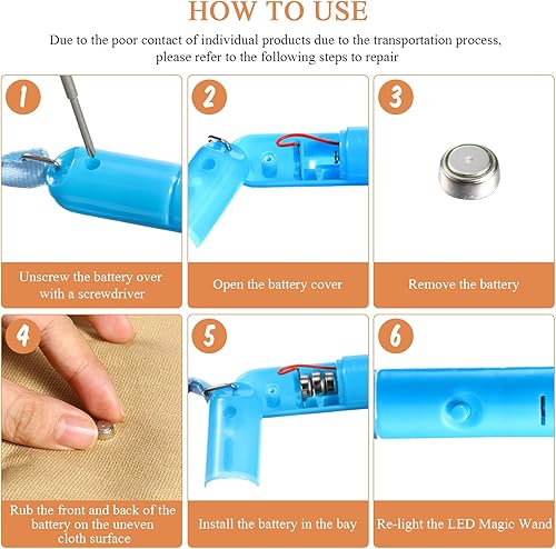 Miniatura 7 de Hungdao Varita luminosa con luces LED, varitas de acrílico con burbujas que brillan en la oscuridad, varitas brillantes y coloridas para