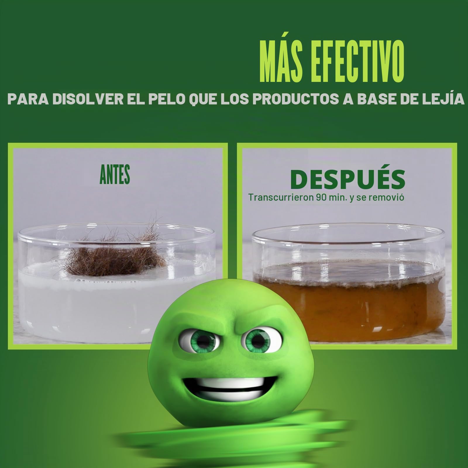 Green Gobbler GGDIS2CH32 Dissolve Líquido de Pelo y Grasa Clog Remover/limpiadores de desagües abrelatas/Drenaje (31 oz.) 32 oz Colorless
