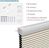 Vista 4 de MYshade Persianas celulares de tamaño personalizado, persianas opacas sin cordones para dormitorio, baño, sala de estar, control de luz, persianas