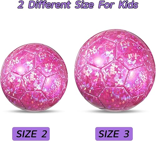 Miniatura 3 de Deekin 2 pelotas de fútbol de interior para niños, tamaño 2, tamaño 3, con bomba de inflador, regalo deportivo para entrenamiento y práctica