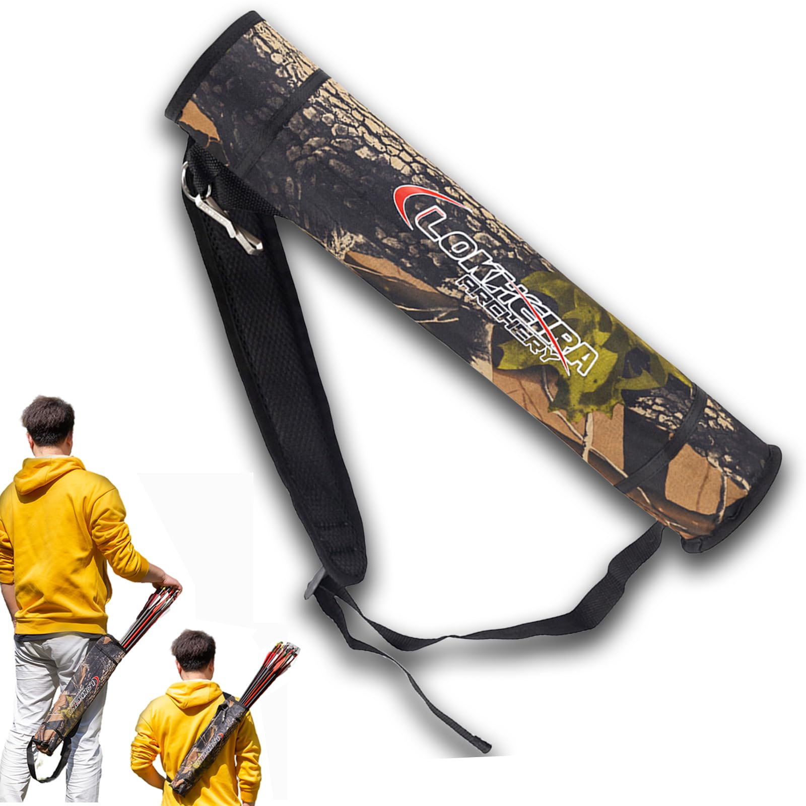 Arrow Quiver - Lightweight Back and Hip Dual Use Foldable Compact Bag for Recurve Bow Compound Target Practice - Nylon Archery Arrows Holder