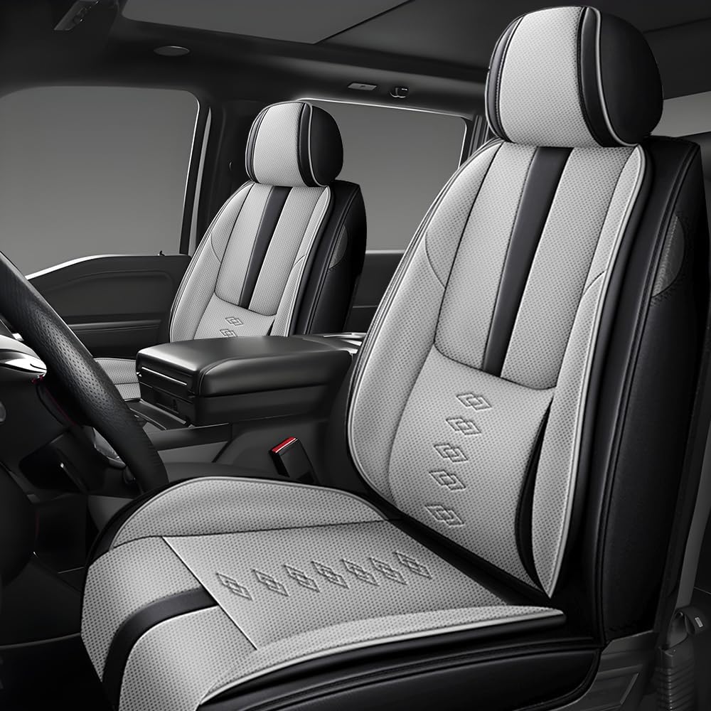 Front Seat Covers for Toyota Corolla 2014-2019 2026,Leather Car Seat Covers,Interior Accessories Seat Covers,Waterproof Car Seat Protectors for Corolla(Black Gray,Standard)