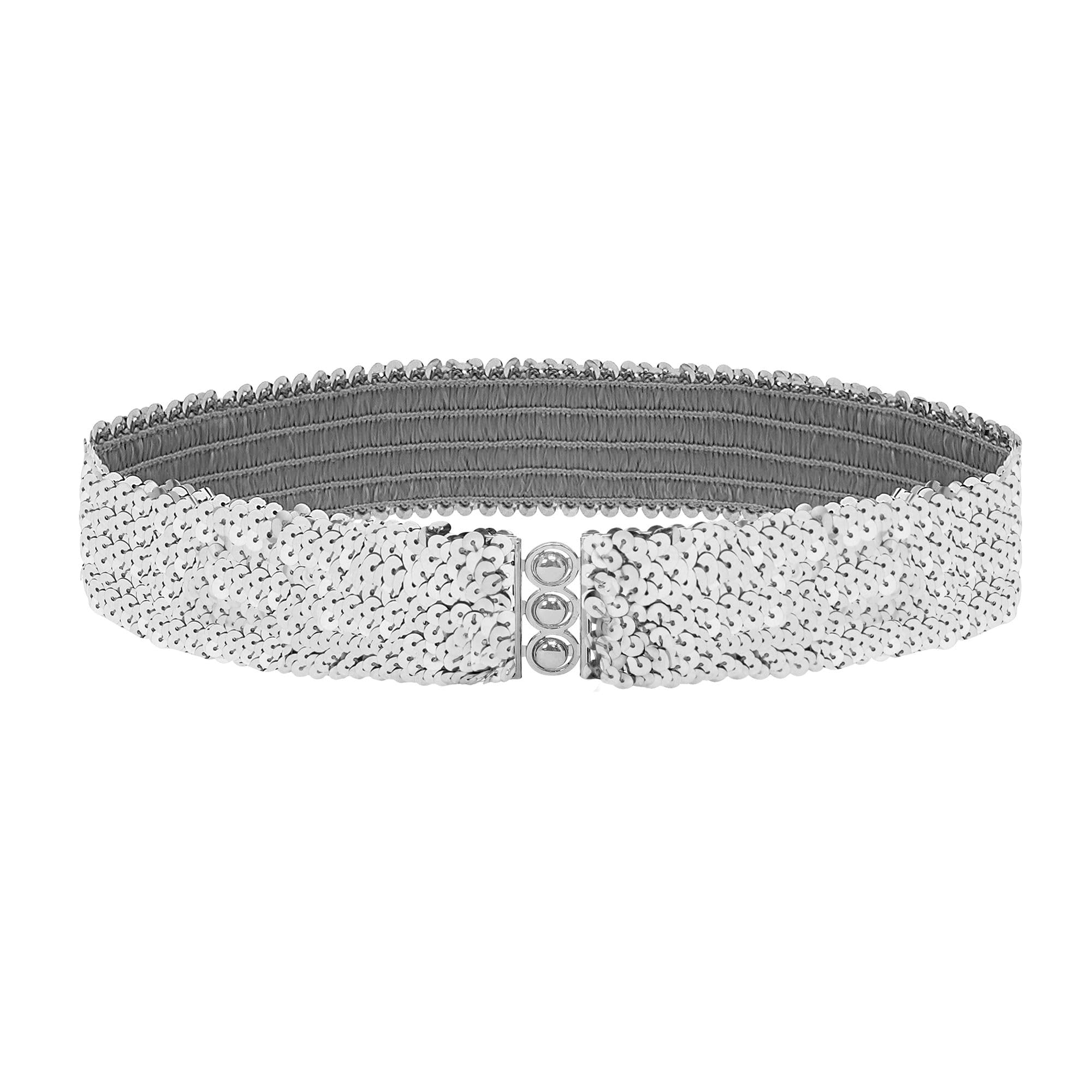 Sequin Belt - Silver Accessory for Fancy Dress