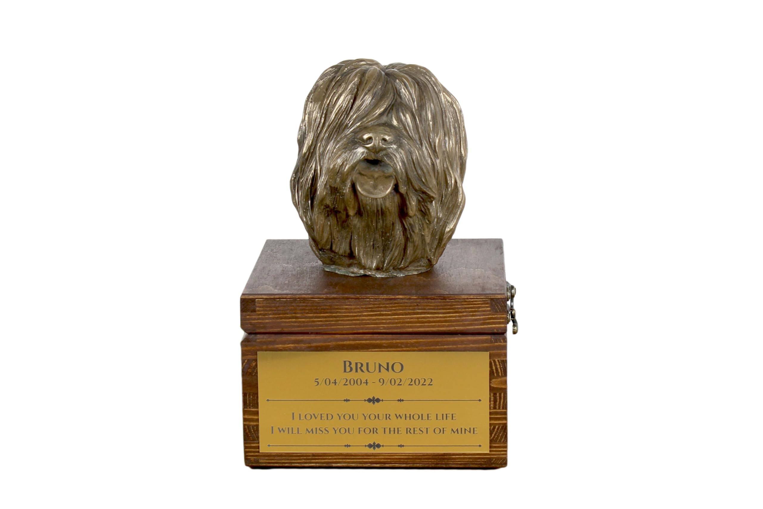 Urne Berger Polonais De Plaine Art-Dog en bronze et bois de bouleau