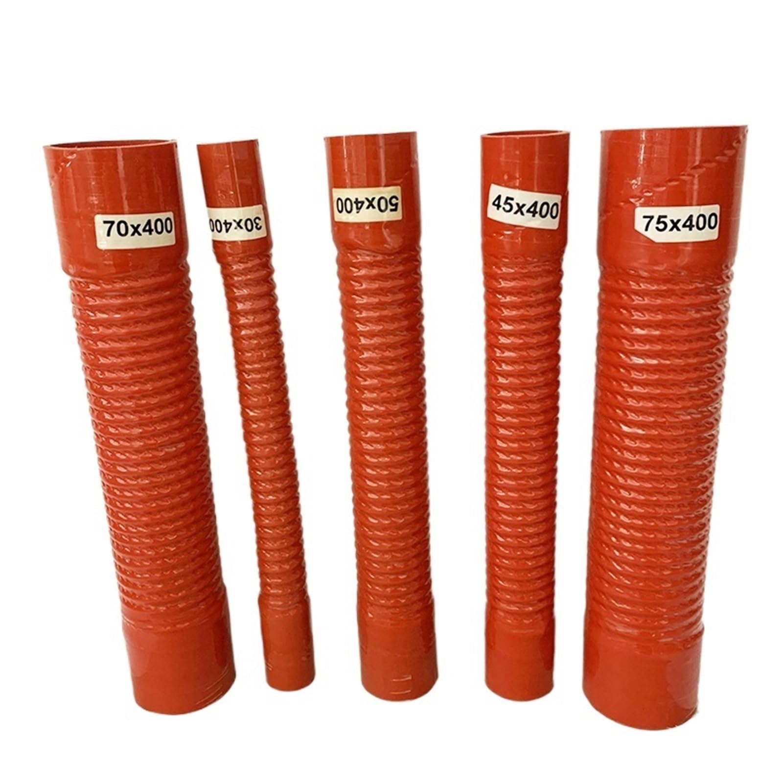 Manguera de Silicona de Vacío Manguera flexible de silicona roja y 2 abrazaderas, diámetro interior 30-1000 mm, longitud 400, tubo admisión aire(Red ID100X400MM)