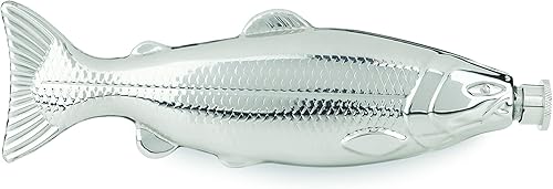Miniatura 7 de Foster & Rye Frasco de trucha Frasco de pescado de acero inoxidable con tapa de rosca Frascos divertidos para hombres Capacidad para 4 onzas,