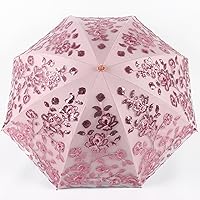 Vista 49 de Honeystore Sombrilla bordada con flor 3D plegable UV con encaje clásico