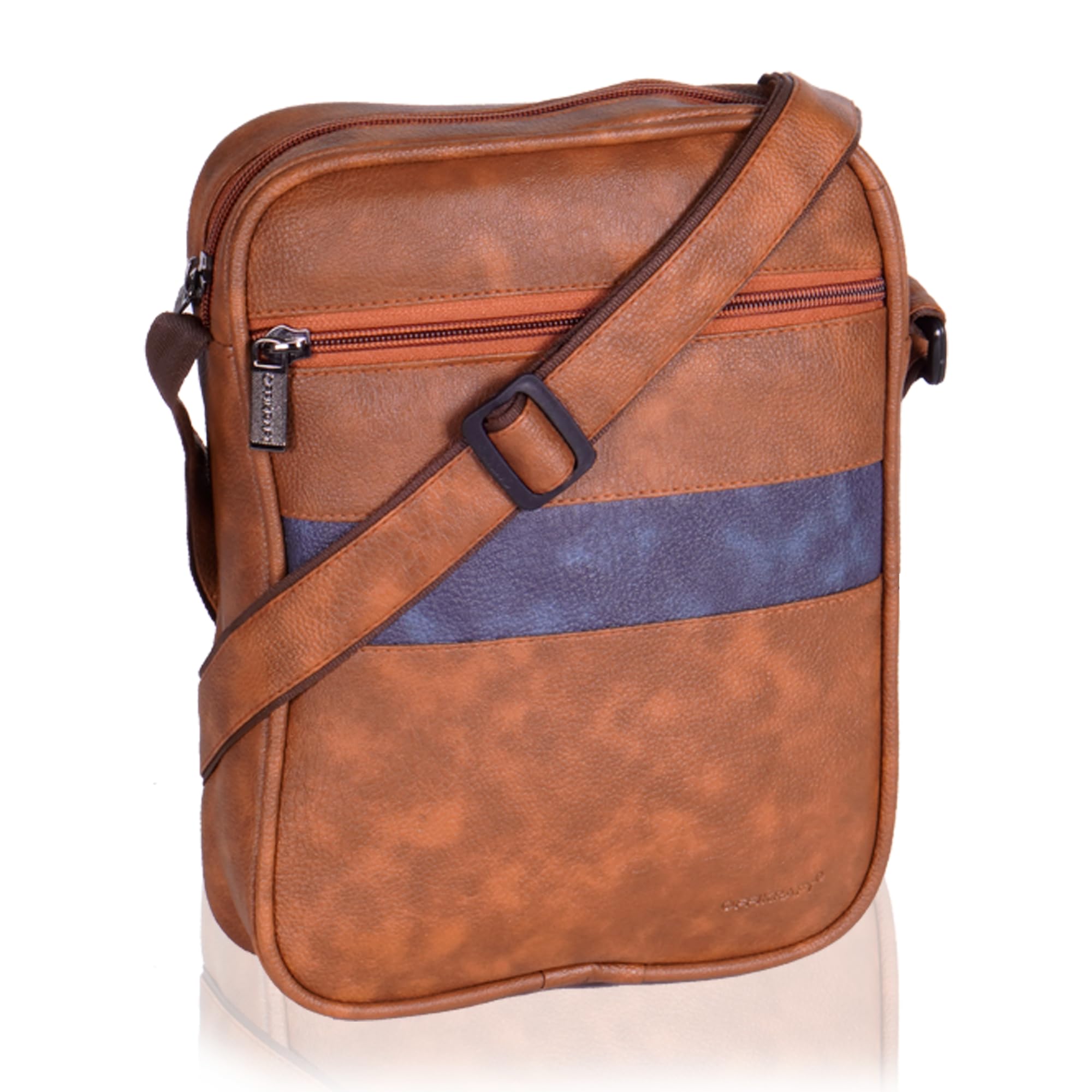 Dio Sling Bag Tan | Premium PU Leather | Classic Travel & Office Shoulder Bag | Fits 10-inch Tablet/iPad | Adjustable Strap | Multipurpose for Men & Women-image-36