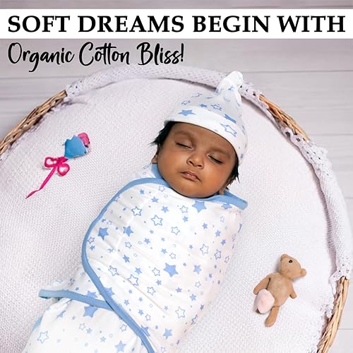 Miniatura 8 de Paquete de 3 envolturas orgánicas para bebé de 0 a 3 meses, pañales para bebé recién nacido, parte inferior con cremallera para un fácil cambio de