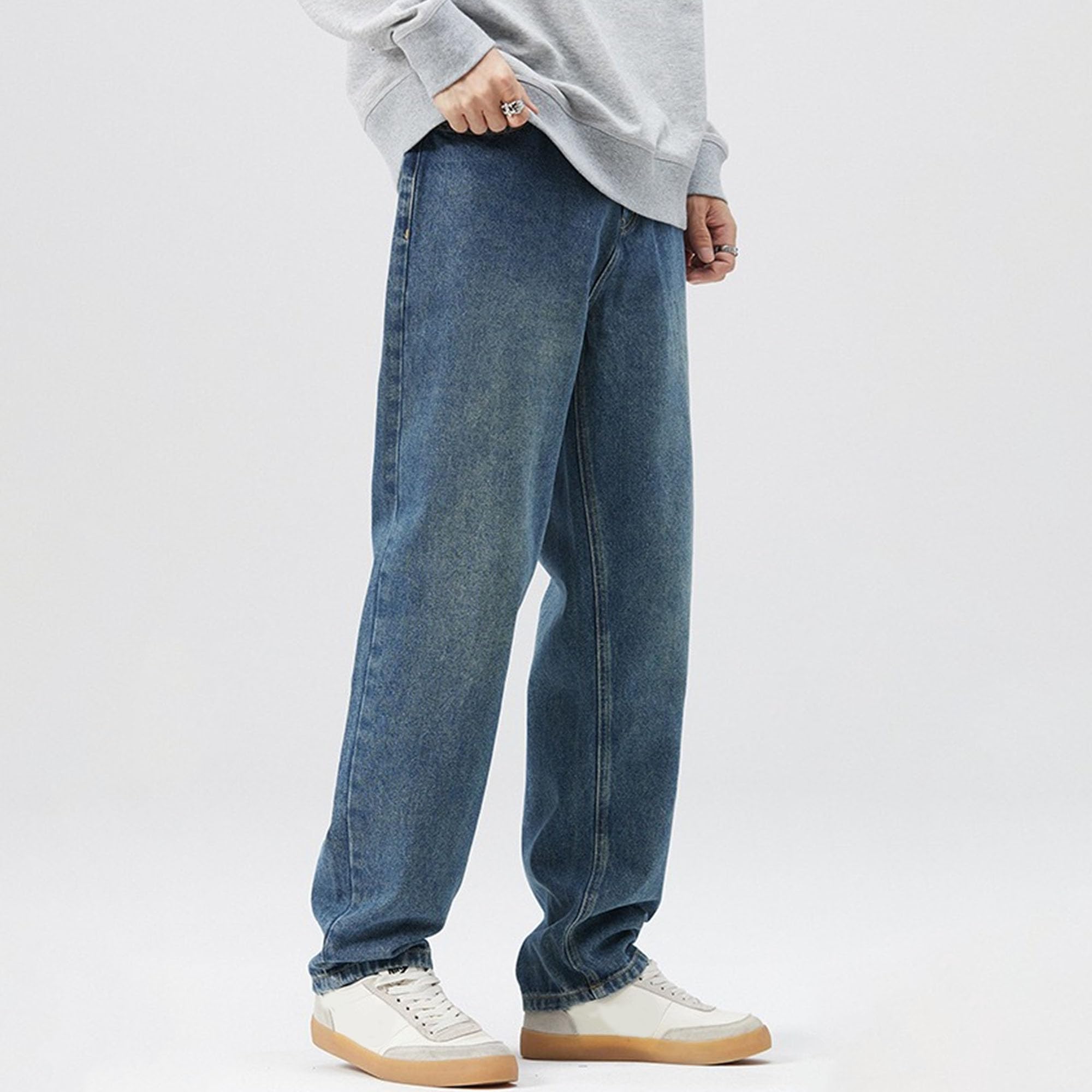 Męskie spodnie hip-hopowe typu skater carpenter Y2K Streetwear vintage spodnie z szerokimi nogawkami gładkie spodnie dżinsowe dla mężczyzn