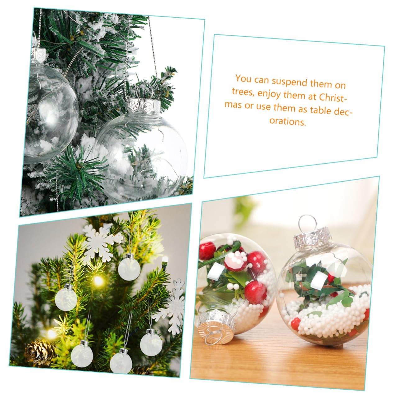 Cabilock 30piezas Bolas De Navidad Colgantes Decorativas Adornos para Árbol De Navidad y Fiestas Rellenables y Personalizables Diseño Elegante y Único