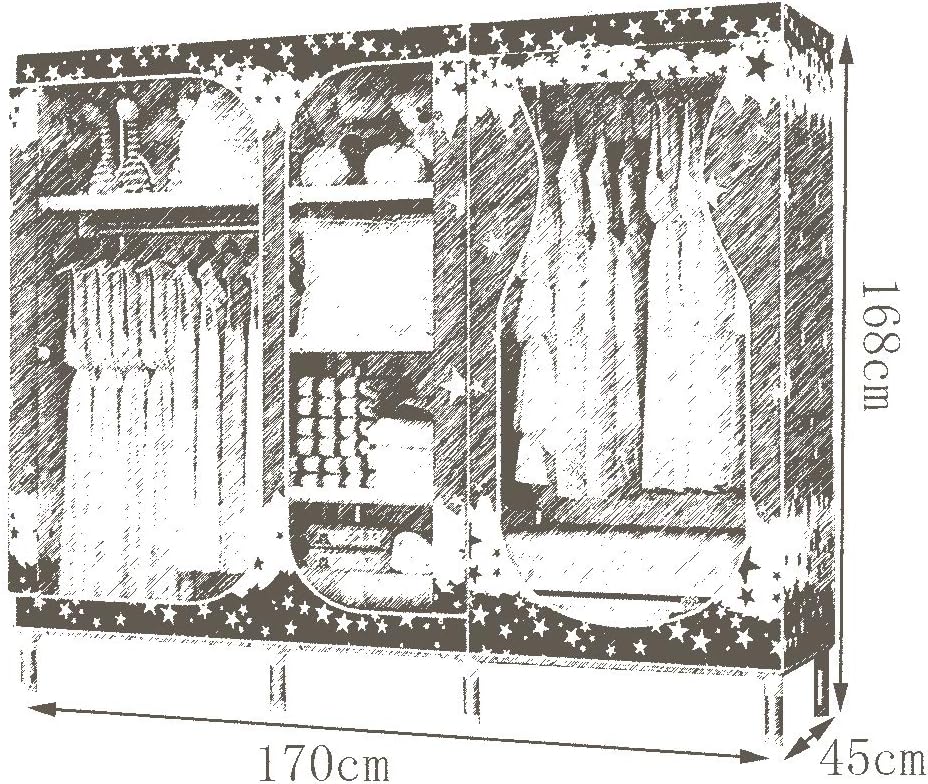 Cloth Wardrobe Clothes Closet, Portable Closet Wardrobe Storage Closet Standing Closet Fabric Cabinet Portable Wardrobe,D_170X45X168CM