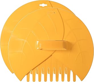 Gardenised Decorative Pair of Leaf Scoops, Hand Rakes for Lawn and Garden Cleanup, Yellow