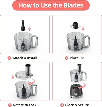Electric Food Processor 10.5 Cup, Multi-Function Vegetable Chopper with French Fry Slicer, Dough Mixer, Easy to Clean, Secure Design, Stainless Steel, for Vegetables, Smoothie, Fruit