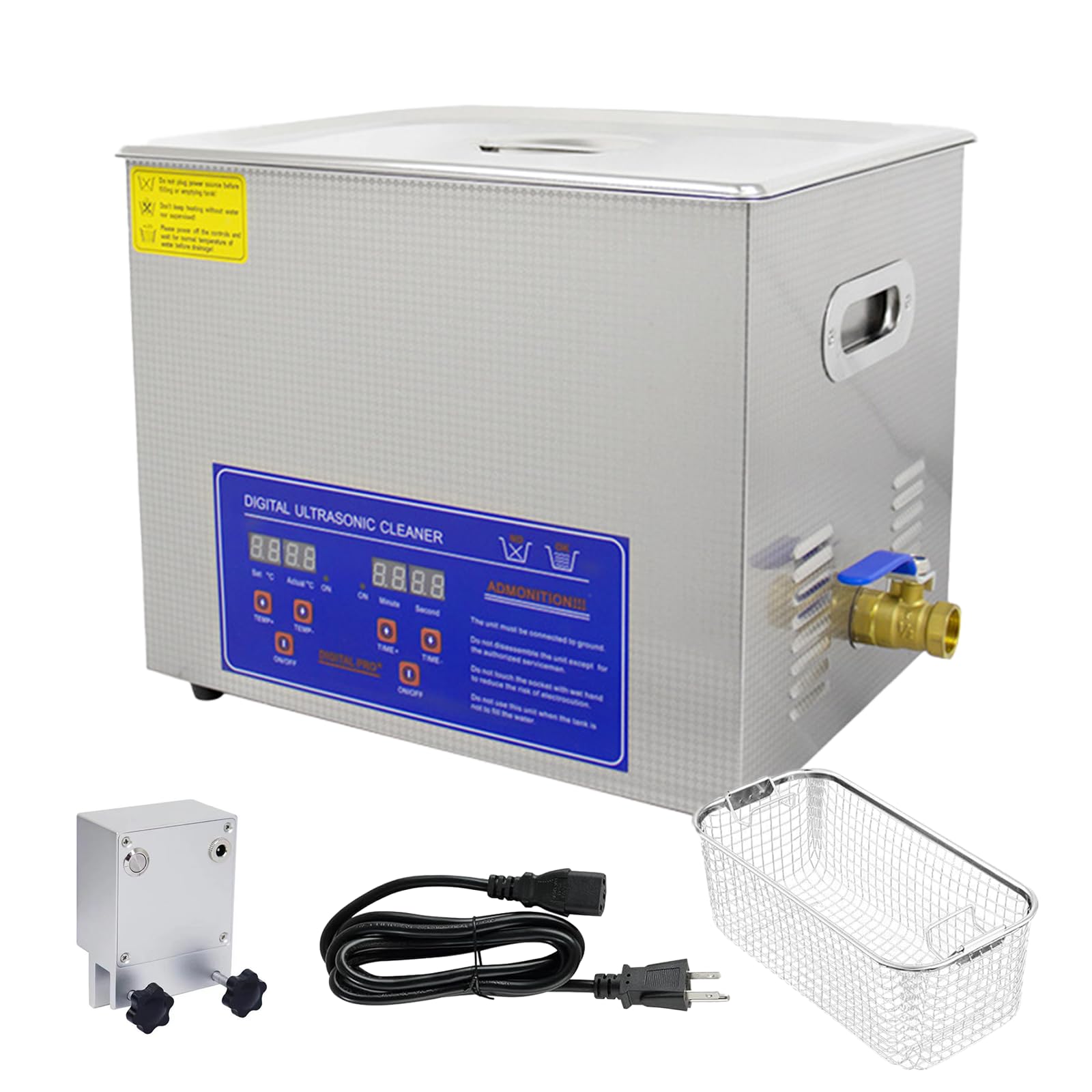 Macchina Per Pulizia A Ultrasuoni Digitale Da 6,5 L, Pulitore Ultrasonico Per Vinili Da 180 W Con Temperatura E Temporizzazione Regolabili, Supporto Per Pulizia Dischi, Strumenti Di Pulizia