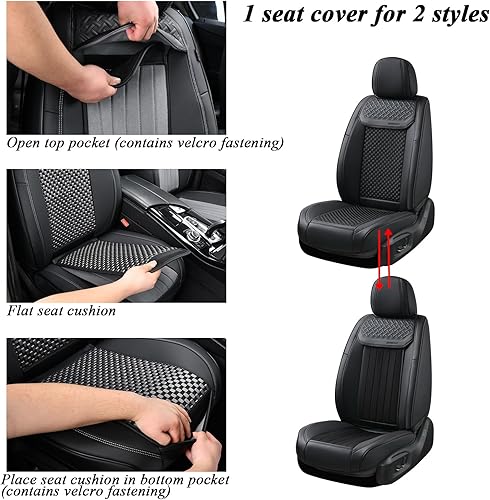 Miniatura 4 de Coverado Fundas de asiento impermeables para automóviles, fundas de asiento delantero de automóvil, 2 en 1, fundas de asiento de automóvil, ajuste