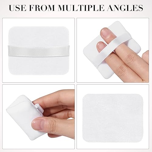 Miniatura 4 de MOTZU 6 piezas de algodón en polvo, hecho de terciopelo de algodón puro en forma cuadrada diseñada para contornear, debajo de los ojos y esquinas,