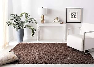 Modern Polyester Anti Slip Shaggy Fluffy Fur Rug and Carpet for Living Room, Bedroom, Hall, Area Rug Shaggy(Brown_12 X 4 FEET)