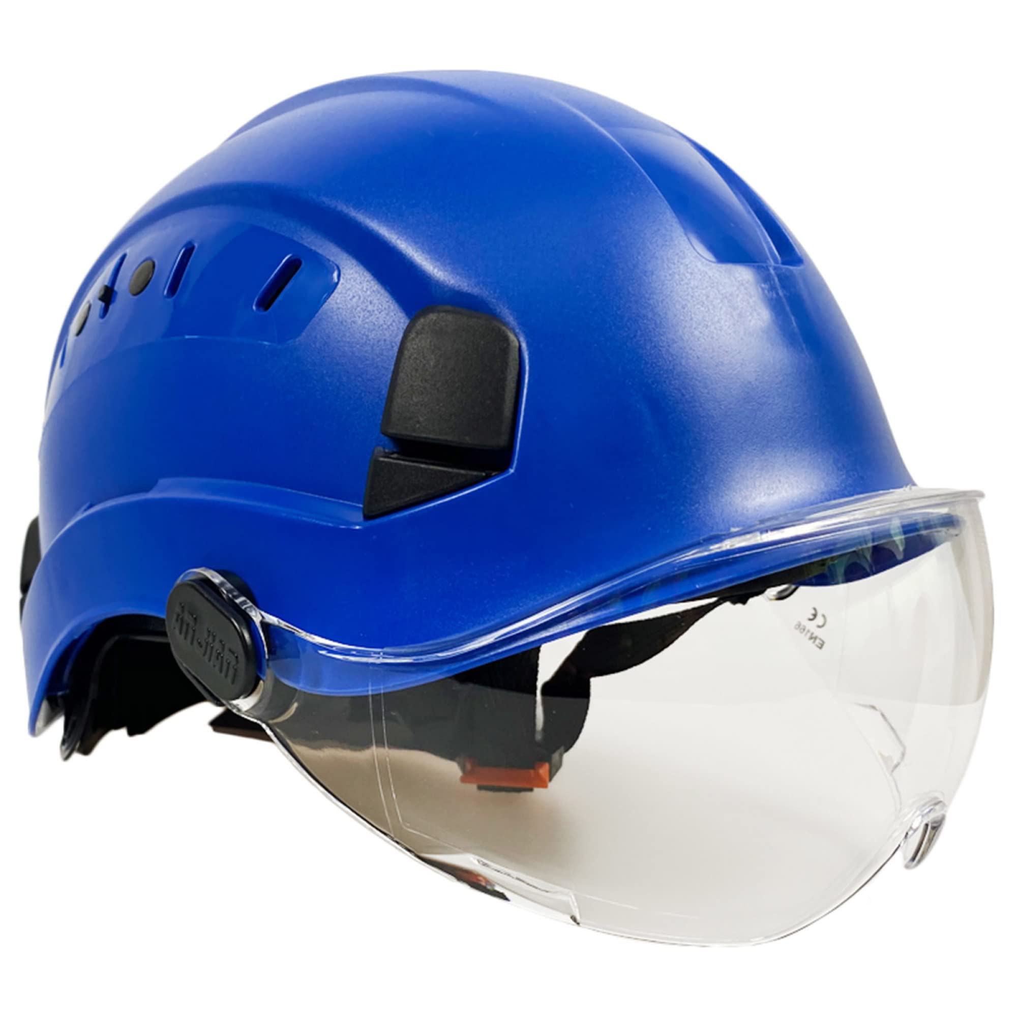 Casque de Sécurité Casque de Sécurité Hautement Durable Avec Visière, Ventilé, Ceinture En Y À 6 Points Avec Protection À Cliquet Coulissant Casquette de Sécurité Casquette