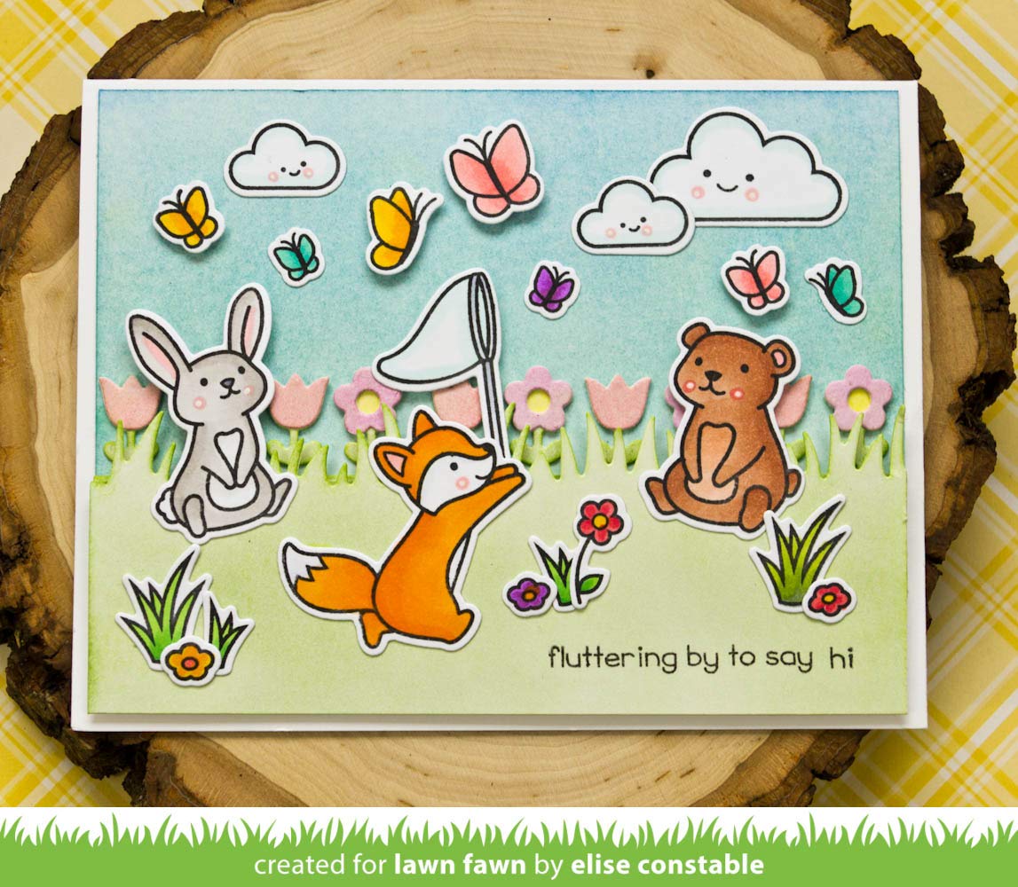 Lawn Fawn Clear Stamps 4"X6"-Butterfly Kisses