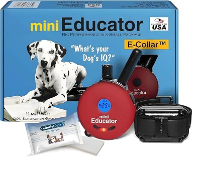 E-Collar ET-300 / ET-302 Dog Training Collar System with Remote - 1/2 Mile Range - Waterproof, Vibration, Sensation - Includes eOutletDeals Pet Towel 1 Dog System - ET-300 RED