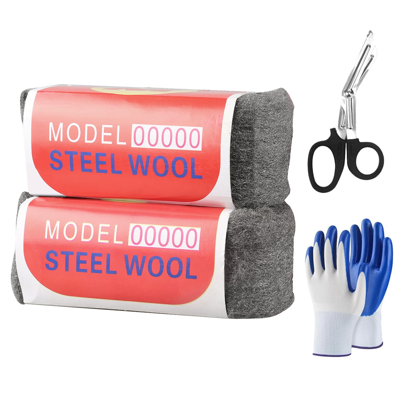 Huamirra Extra Fine Steel Wool, Pack of 2, Grey, Compatible with Metal, Glass, Ideal for Sanding, Removing Paint Stains and Wax Residue, 100g Each