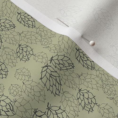 Miniatura 7 de Spoonflower Tela  Flores verdes pálidas con diseño de lúpulo de cerveza y vida campestre impresas en tela de algodón distintiva por The Yard  Coser,